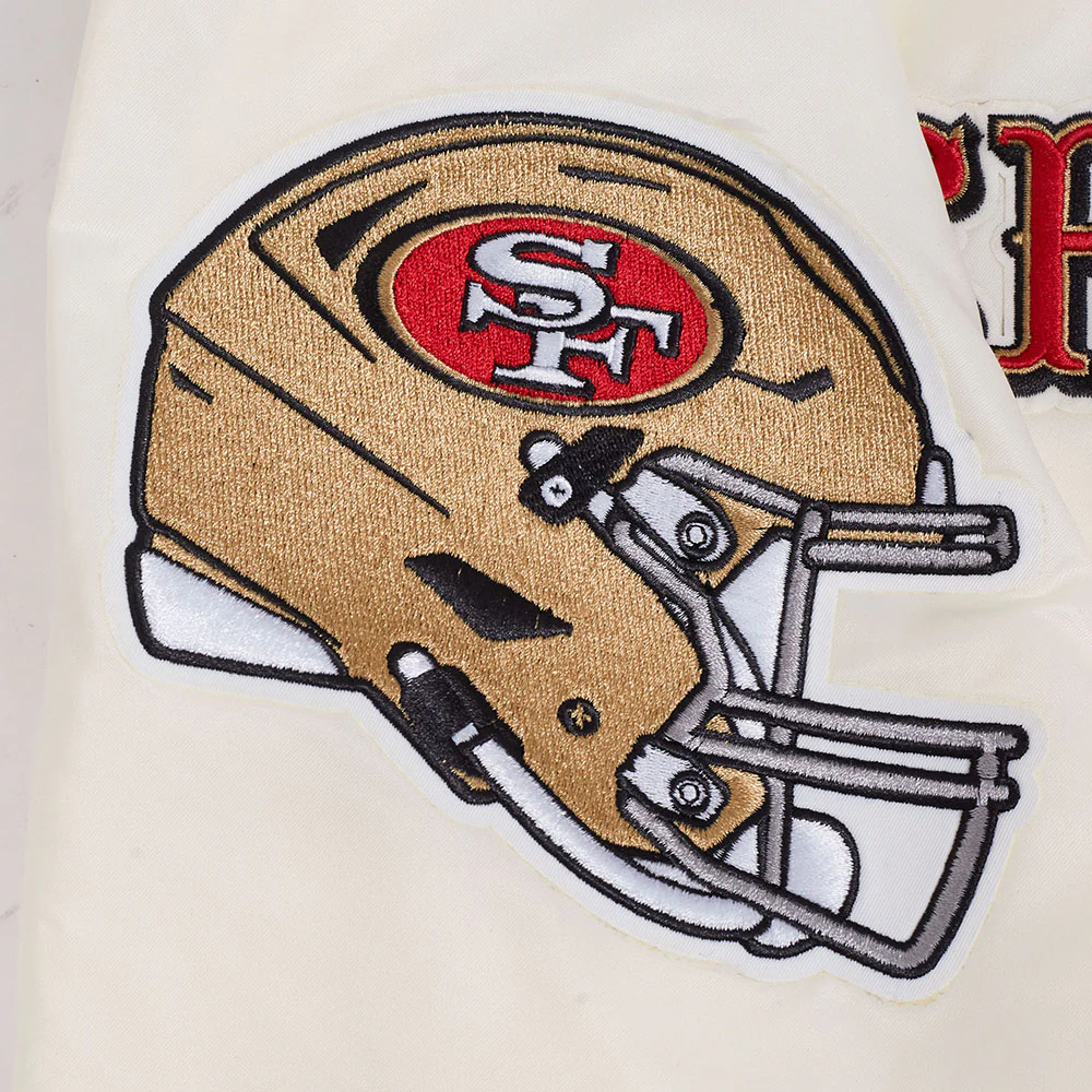 NFL SAN FRANCISCO 49ERS SOUVENIR MEN'S SATIN JACKET (EGGSHELL) - Image 10