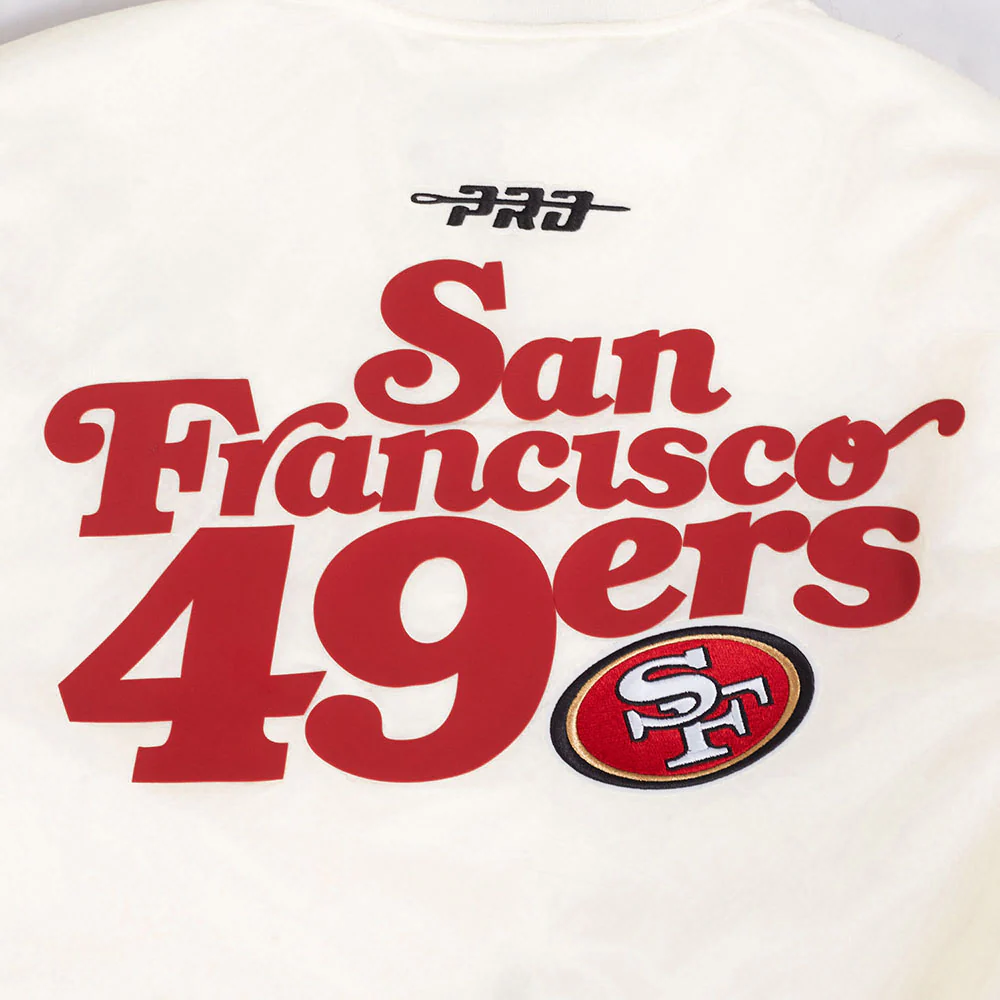 NFL SAN FRANCISCO 49ERS SOUVENIR MEN'S SATIN JACKET (EGGSHELL) - Image 11