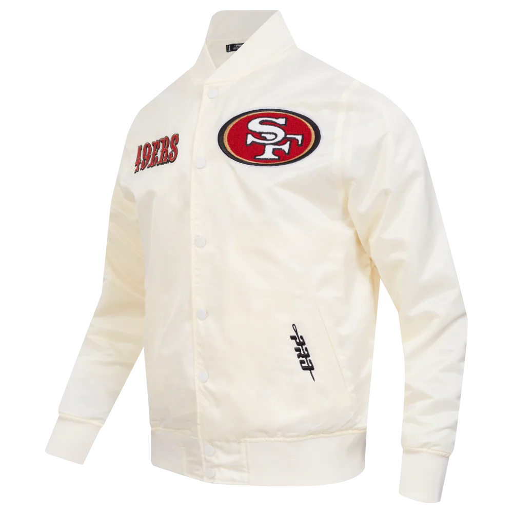NFL SAN FRANCISCO 49ERS SOUVENIR MEN'S SATIN JACKET (EGGSHELL) - Image 4