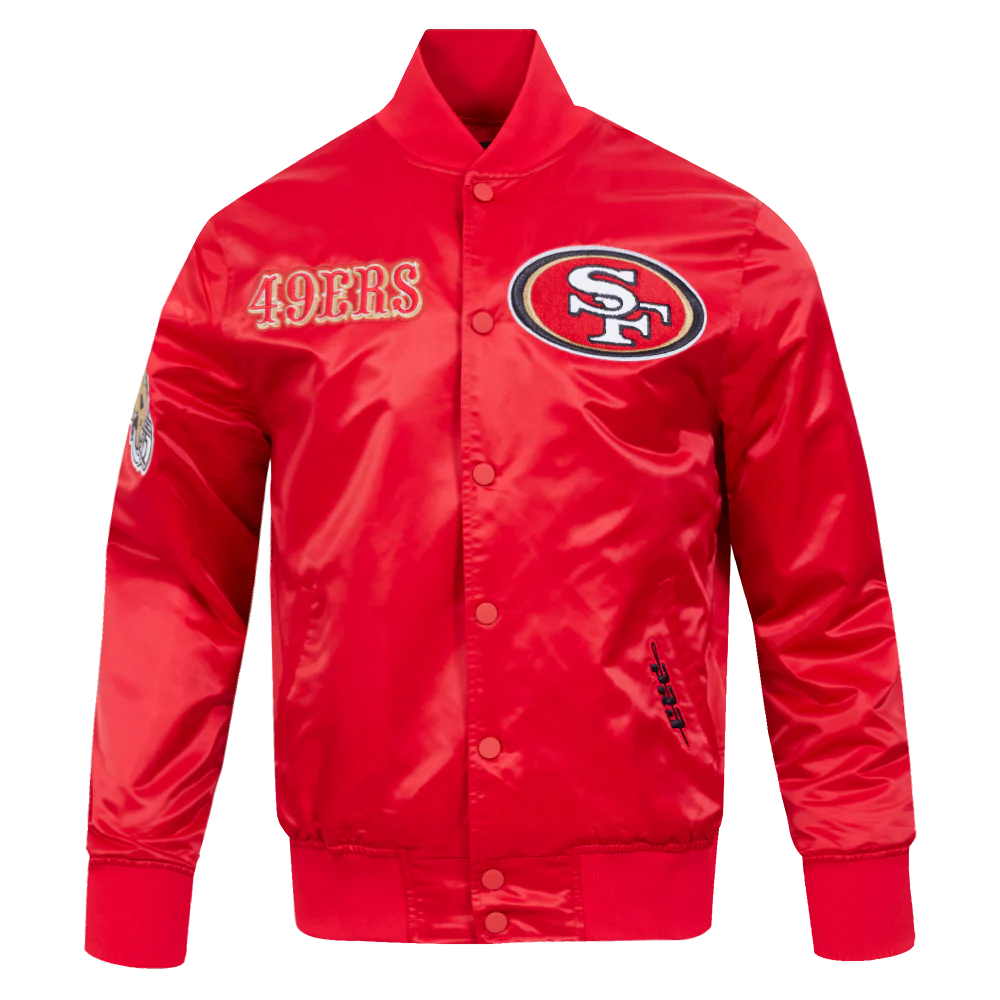 NFL SAN FRANCISCO 49ERS SOUVENIR MEN'S SATIN JACKET (RED) - Image 3