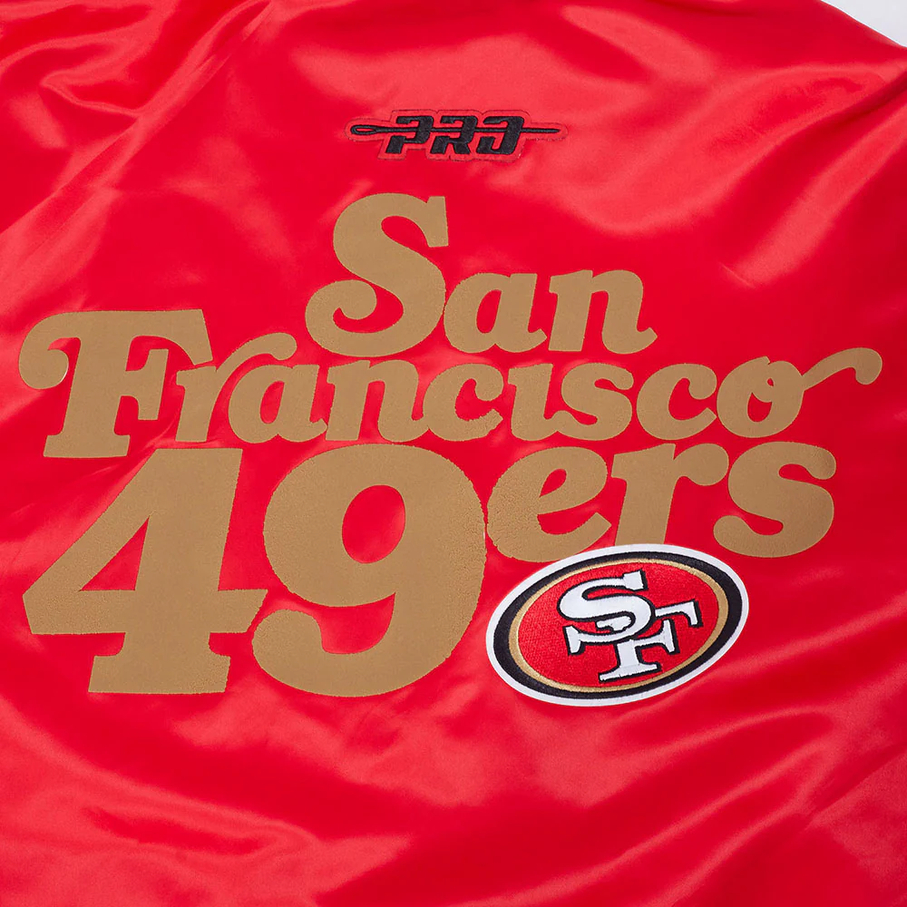 NFL SAN FRANCISCO 49ERS SOUVENIR MEN'S SATIN JACKET (RED) - Image 9