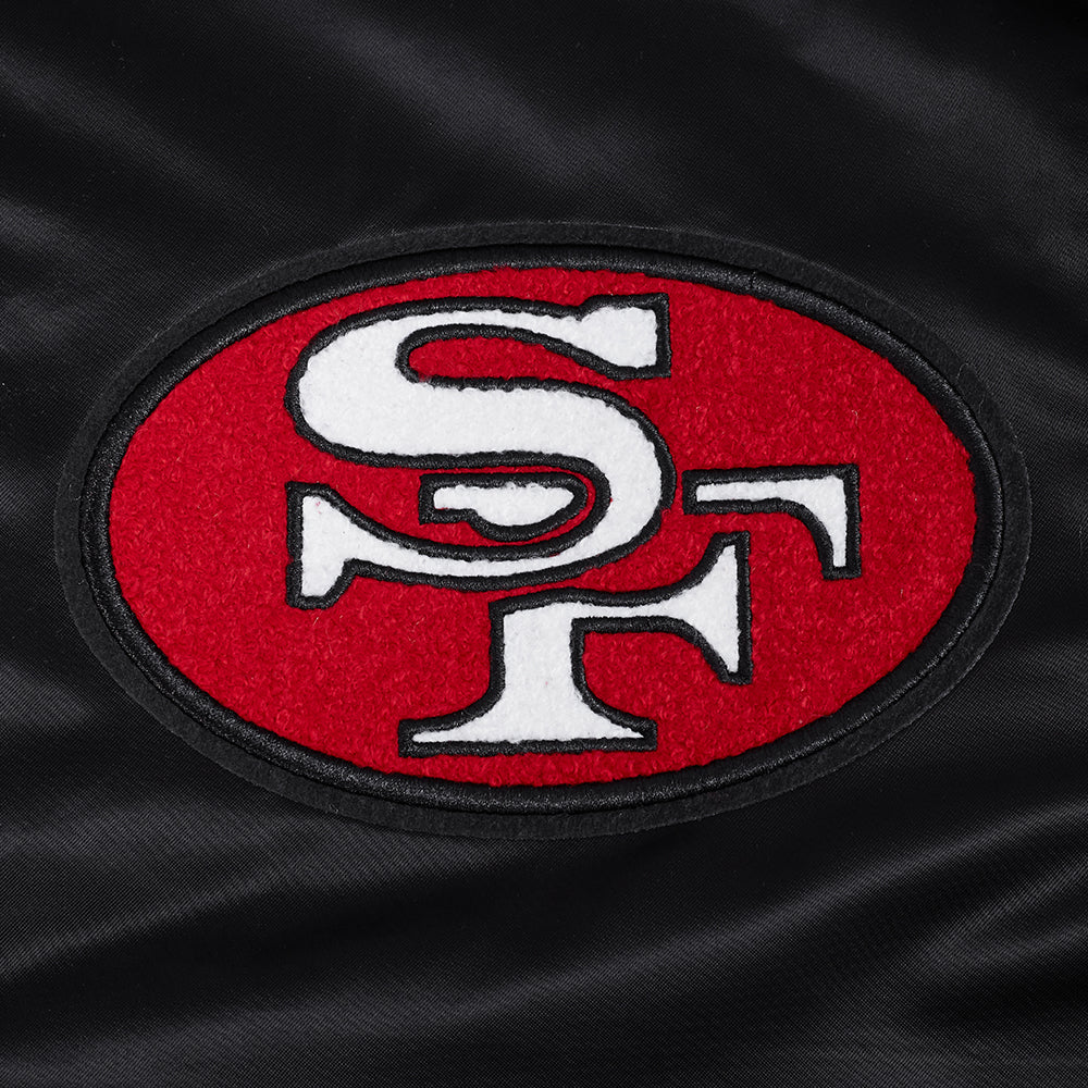 NFL SAN FRANCISCO 49ERS BEST OF MEN'S RIB SATIN JACKET (BLACK/RED/BLACK) - Image 13