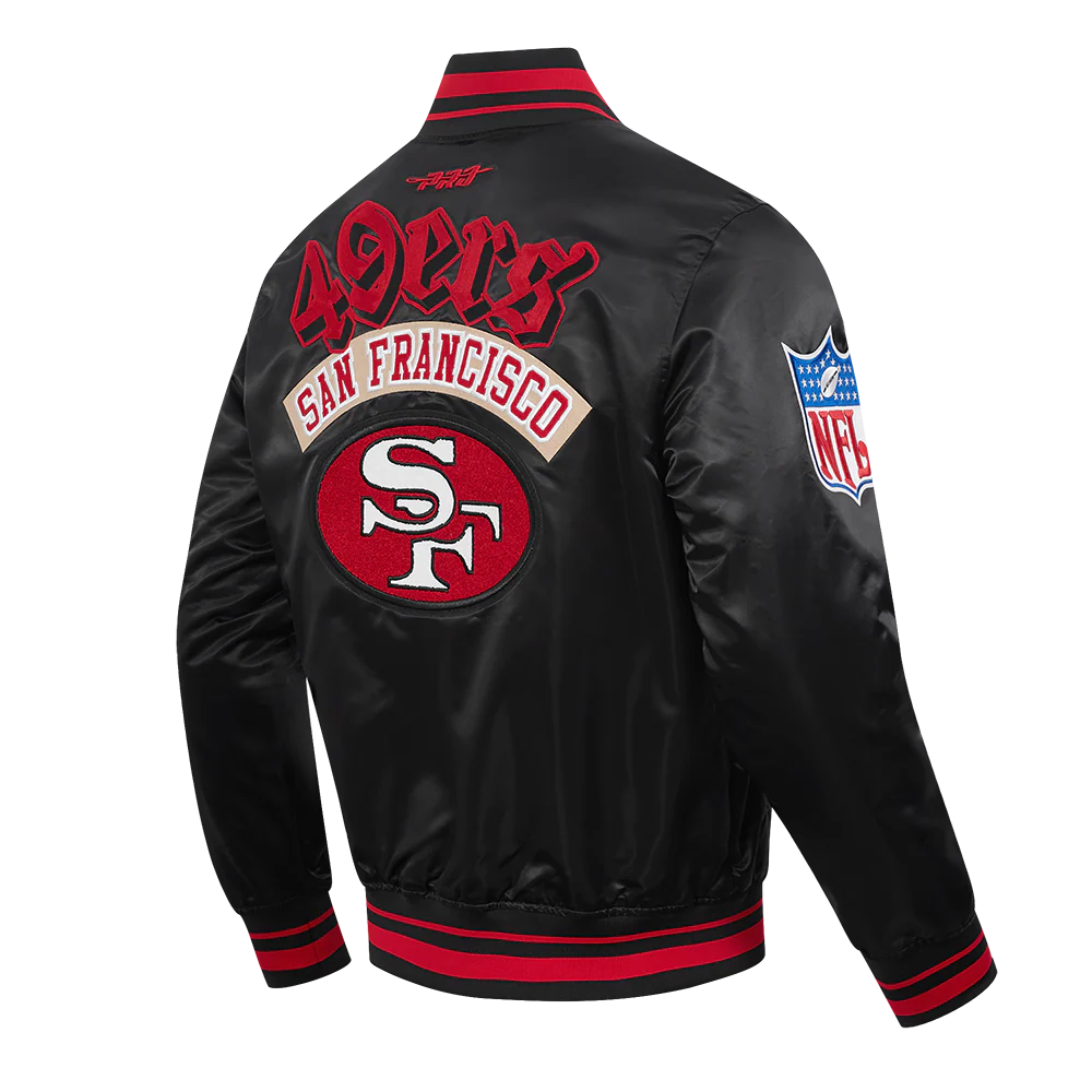 NFL SAN FRANCISCO 49ERS BEST OF MEN'S RIB SATIN JACKET (BLACK/RED/BLACK) - Image 19