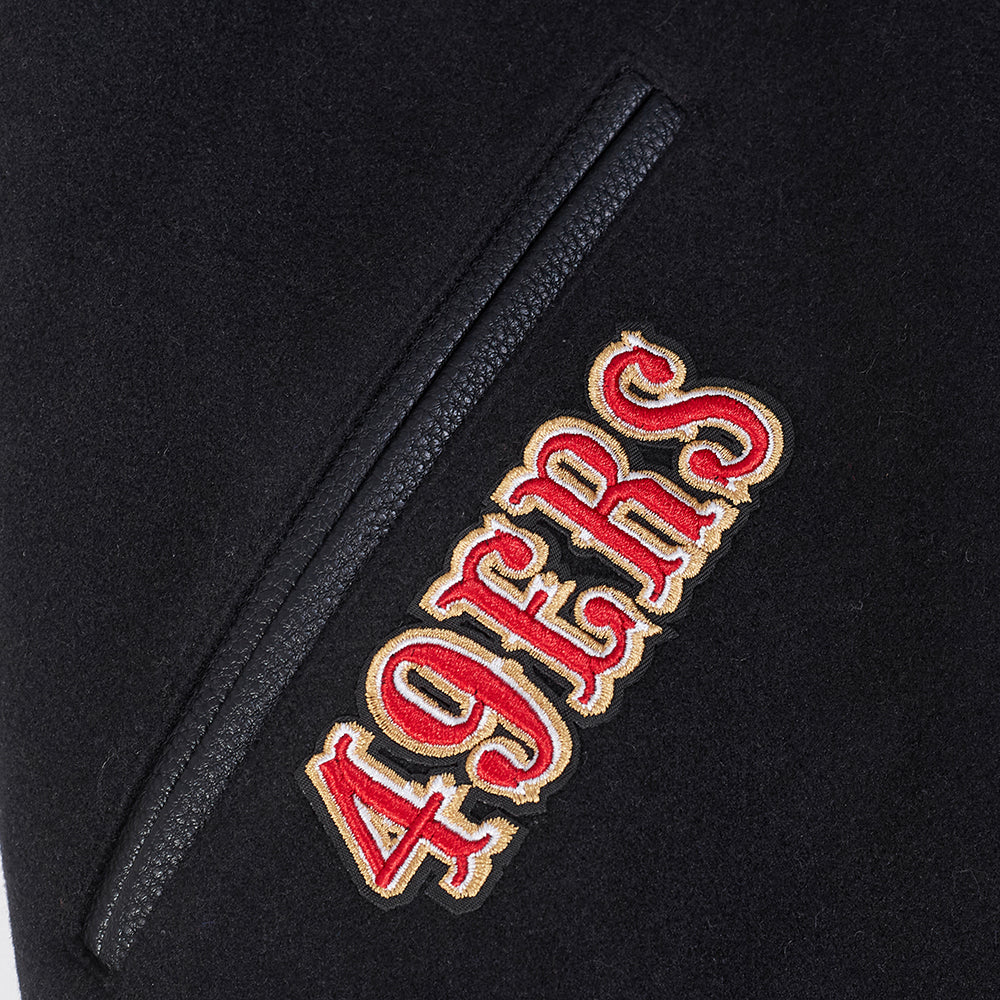 NFL SAN FRANCISCO 49ERS BEST OF MEN'S RIB WOOL VARSITY JACKET (BLACK/RED/BLACK) - Image 21