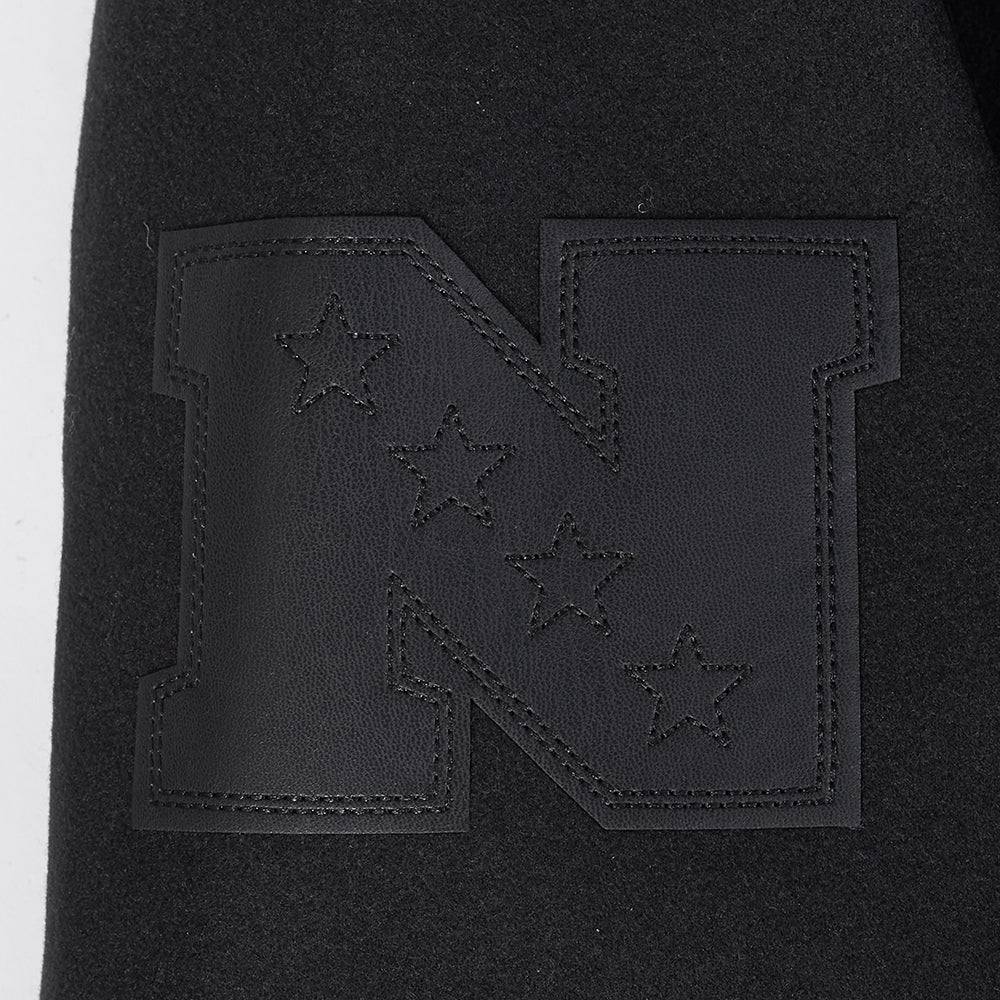 NFL SAN FRANCISCO 49ERS WASHED VANGUARD MEN'S ALL WOOL VARSITY JACKE (BLACK) - Image 6