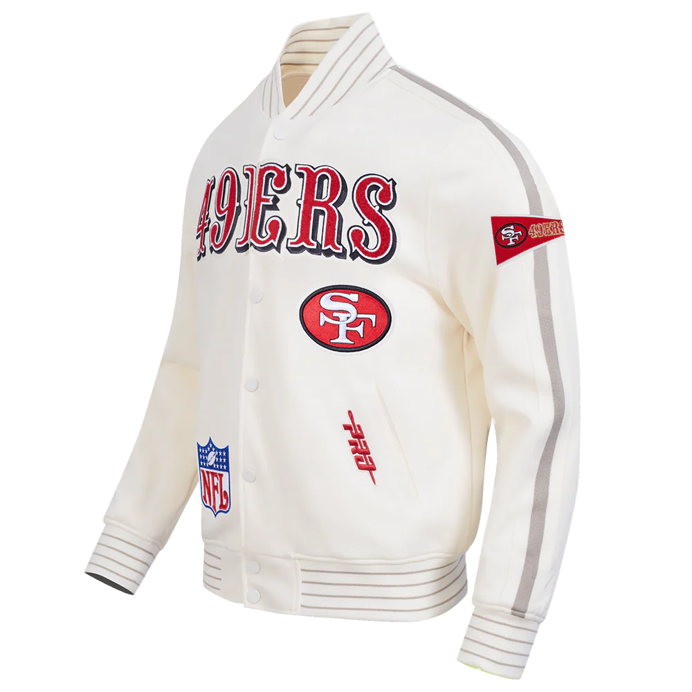 NFL SAN FRANCISCO 49ERS PRO GAME DAY RETRO JACKET (EGGSHELL/TAUPE/EGGSHELL) - Image 4