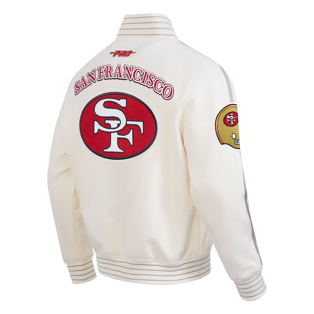 NFL SAN FRANCISCO 49ERS PRO GAME DAY RETRO JACKET (EGGSHELL/TAUPE/EGGSHELL) - Image 5