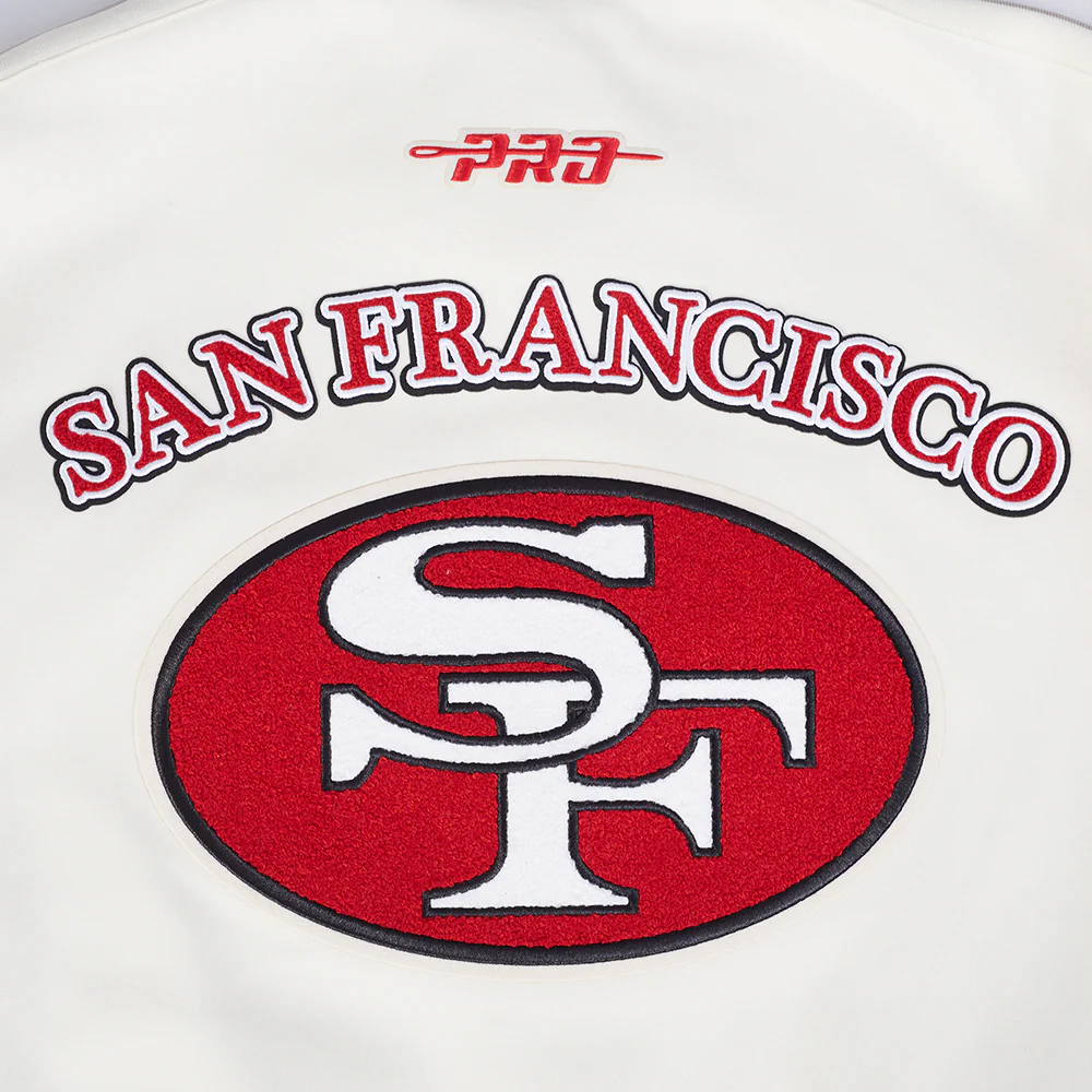 NFL SAN FRANCISCO 49ERS PRO GAME DAY RETRO JACKET (EGGSHELL/TAUPE/EGGSHELL) - Image 6