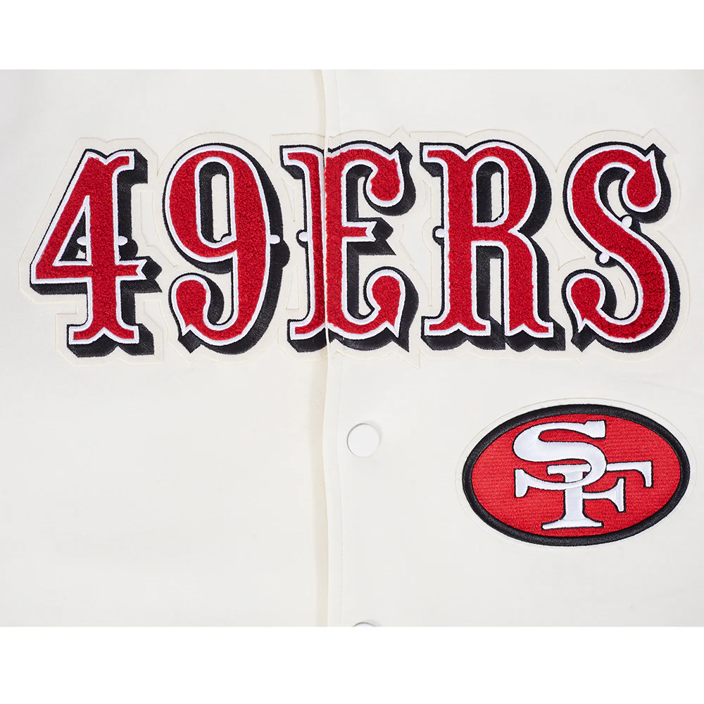 NFL SAN FRANCISCO 49ERS PRO GAME DAY RETRO JACKET (EGGSHELL/TAUPE/EGGSHELL) - Image 9