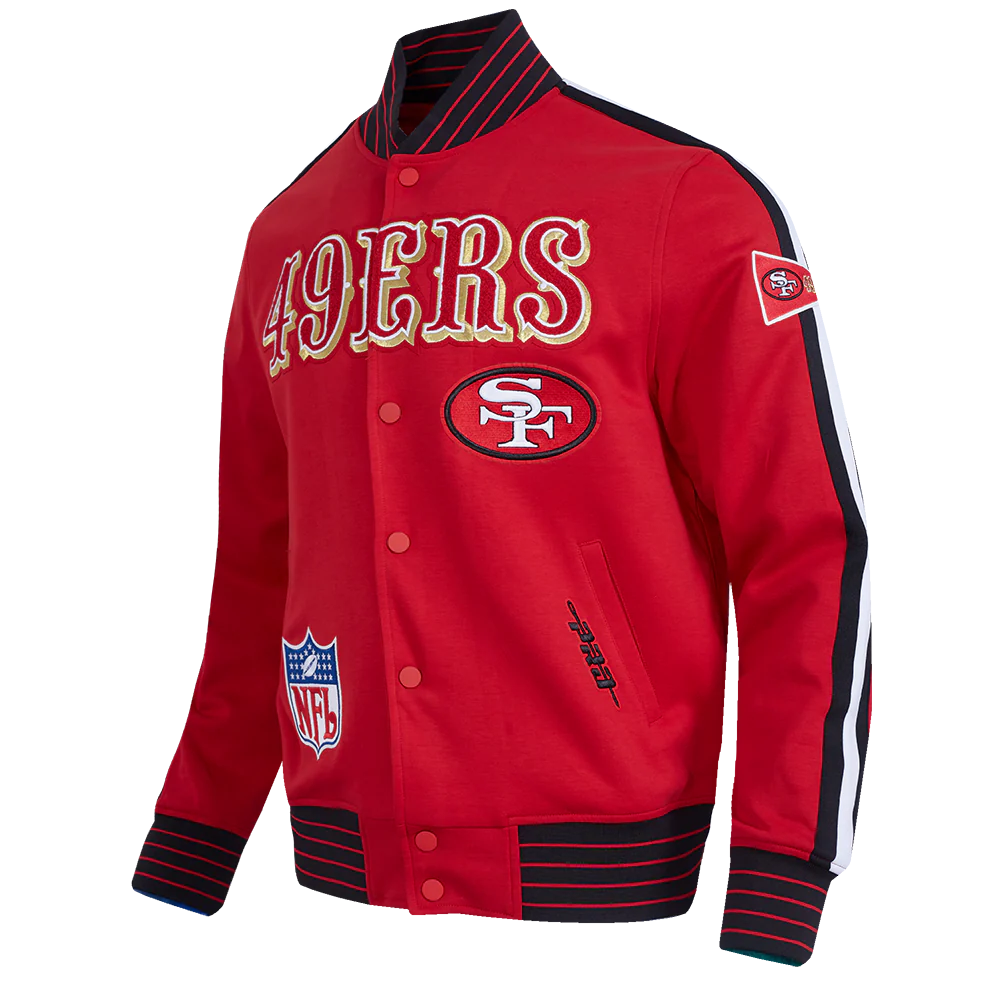 NFL SAN FRANCISCO 49ERS PRO GAME DAY RETRO JACKET (RED/BLACK/WHITE) - Image 4