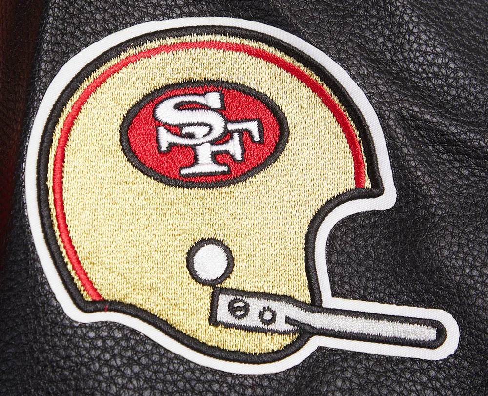 NFL SAN FRANCISCO 49ERS RETRO CLASSIC MEN'S RIB WOOL VARSITY JACKET (RED/BLACK) - Image 11