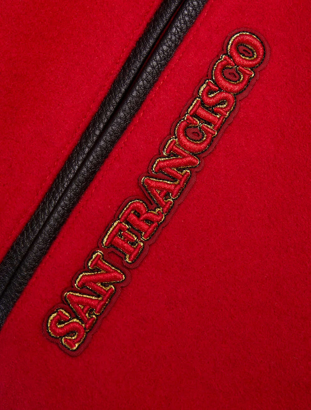NFL SAN FRANCISCO 49ERS RETRO CLASSIC MEN'S RIB WOOL VARSITY JACKET (RED/BLACK) - Image 16
