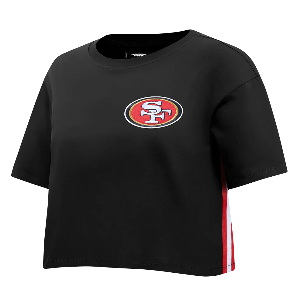 NFL SAN FRANCISCO 49ERS MASHUP WOMEN'S BOXY TEE (BLACK) - Image 2