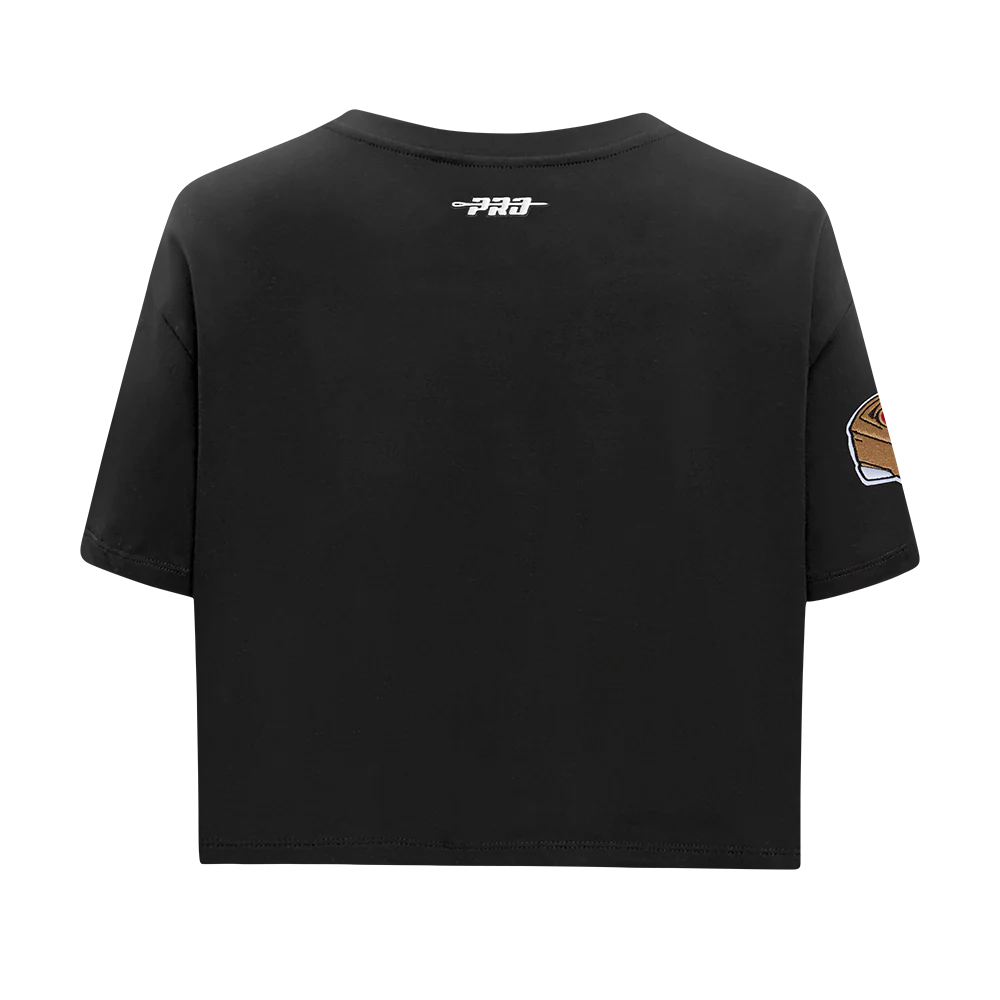 NFL SAN FRANCISCO 49ERS MASHUP WOMEN'S BOXY TEE (BLACK) - Image 3