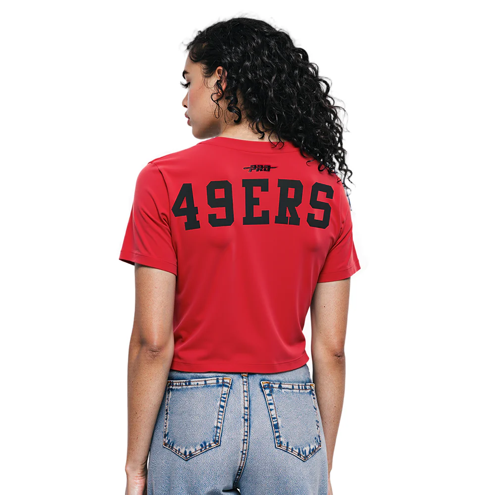 NFL SAN FRANCISCO 49ERS WINGSPAN WOMEN'S SJ BOXY TEE (RED)