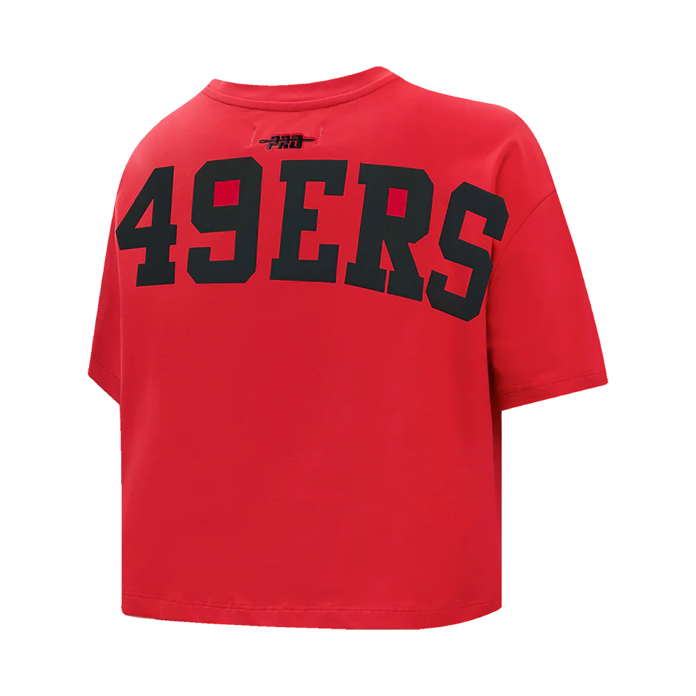NFL SAN FRANCISCO 49ERS WINGSPAN WOMEN'S SJ BOXY TEE (RED) - Image 4