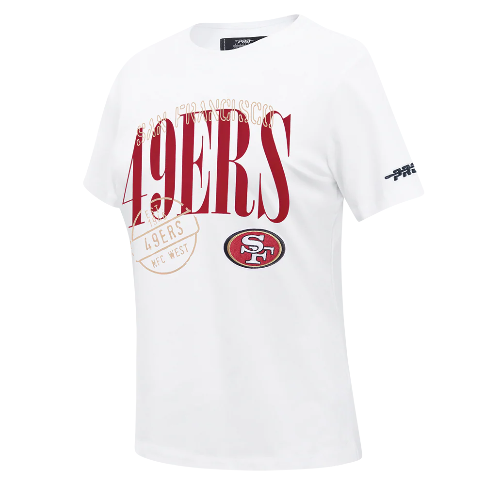 NFL SAN FRANCISCO 49ERS STAMPED WOMEN'S S/S SLIM TEE (WHITE) - Image 4