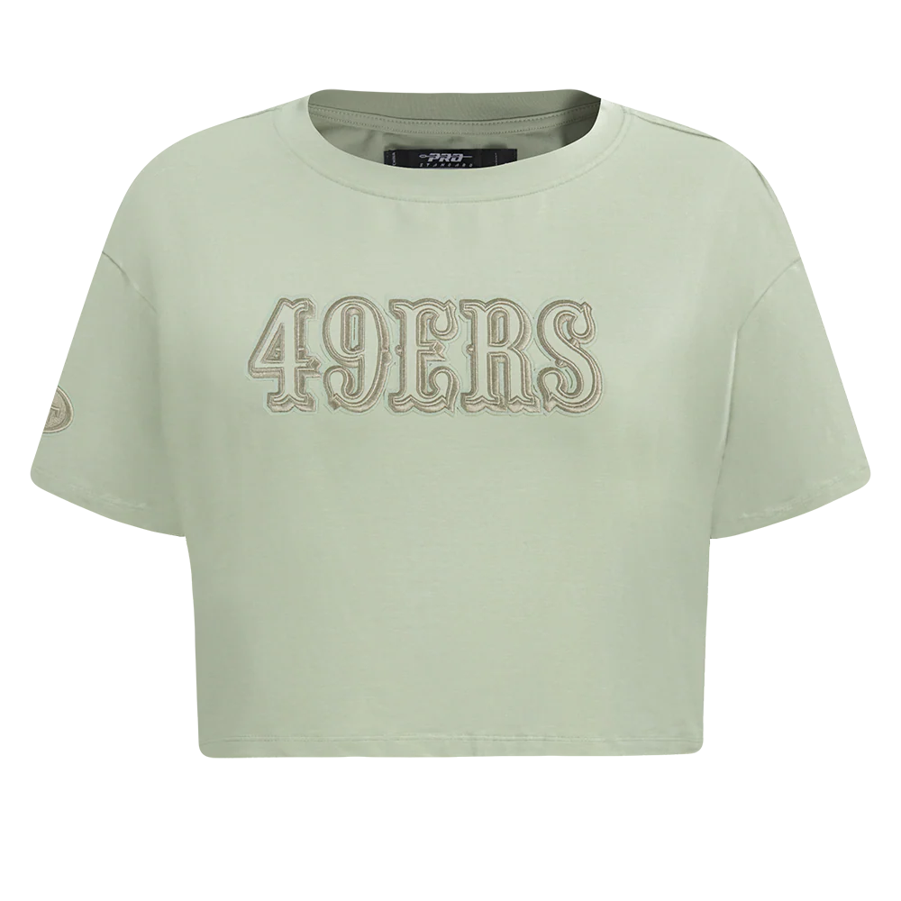 NFL SAN FRANCISCO 49ERS NEUTRAL SINGLE JERSEY BOXY TEE (MOSS)
