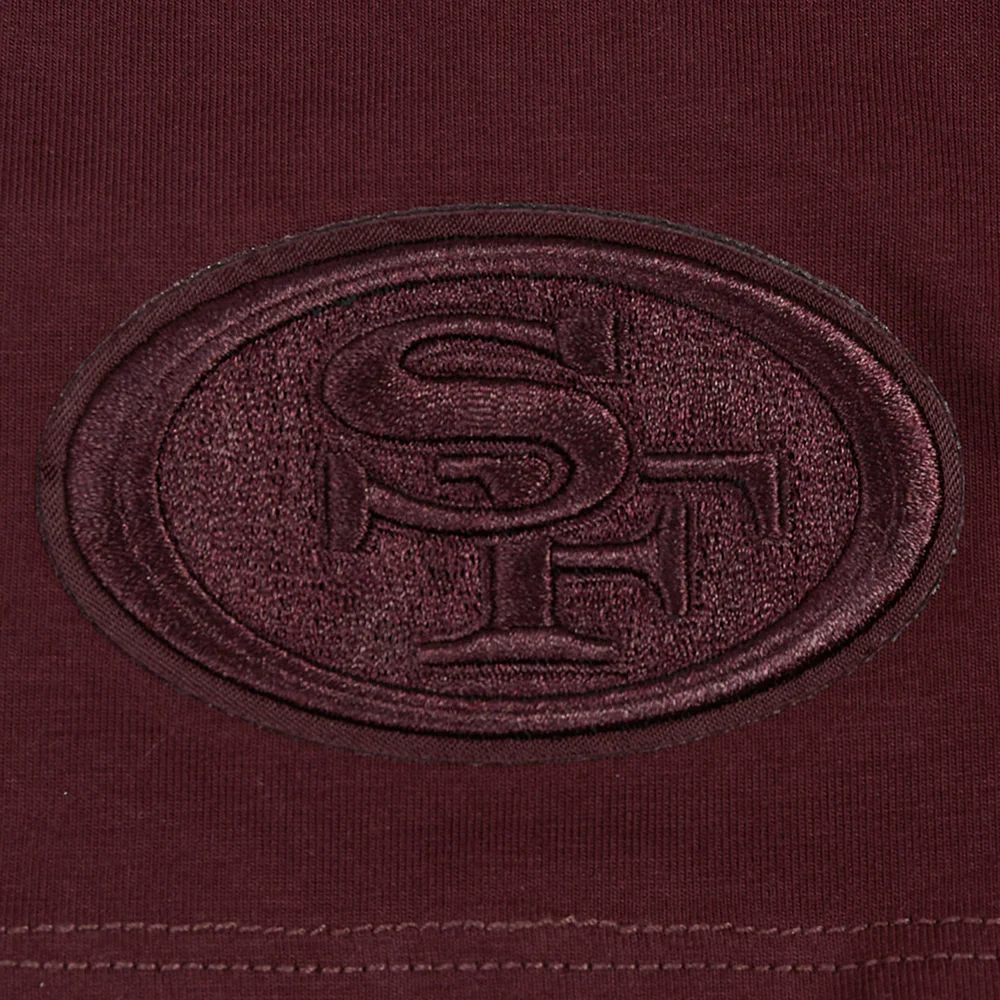 NFL SAN FRANCISCO 49ERS NEUTRAL SINGLE JERSEY BOXY TEE (WINE) - Image 5
