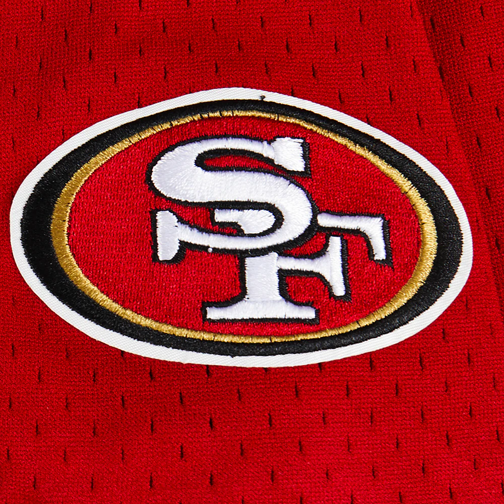 NFL SAN FRANCISCO 49ERS CLASSIC BIG BOYS MESH BUTTON DOWN SHIRT (RED/BLACK) - Image 6