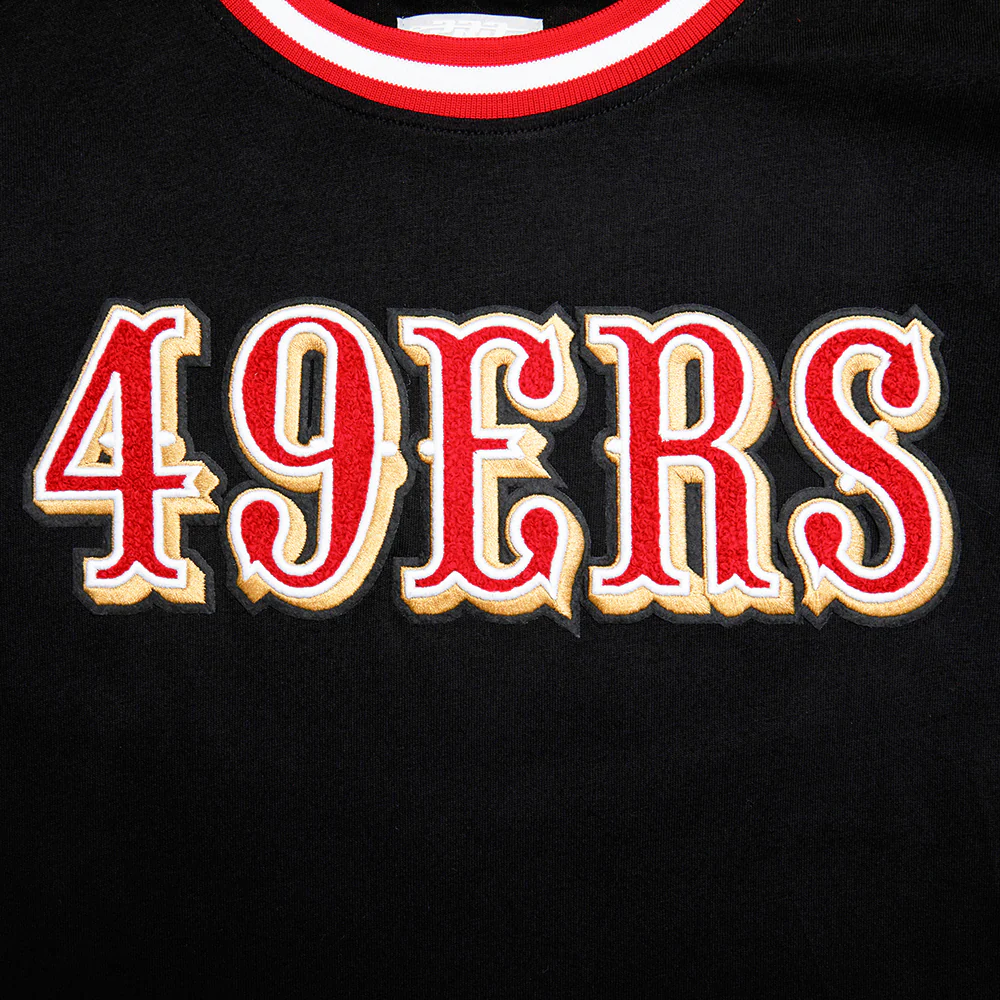 NFL SAN FRANCISCO 49ERS CLASSIC BIG BOYS SHORT SLEEVE STRIPED RIB TEE (BLACK/RED) - Image 7