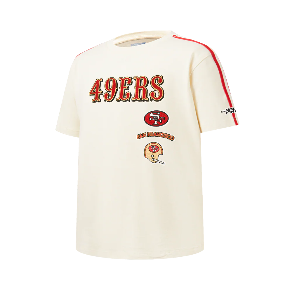 NFL SAN FRANCISCO 49ERS RETRO CLASSICS BIG BOY'S SS TAPING TEE (EGGSHELL/ RED) - Image 3