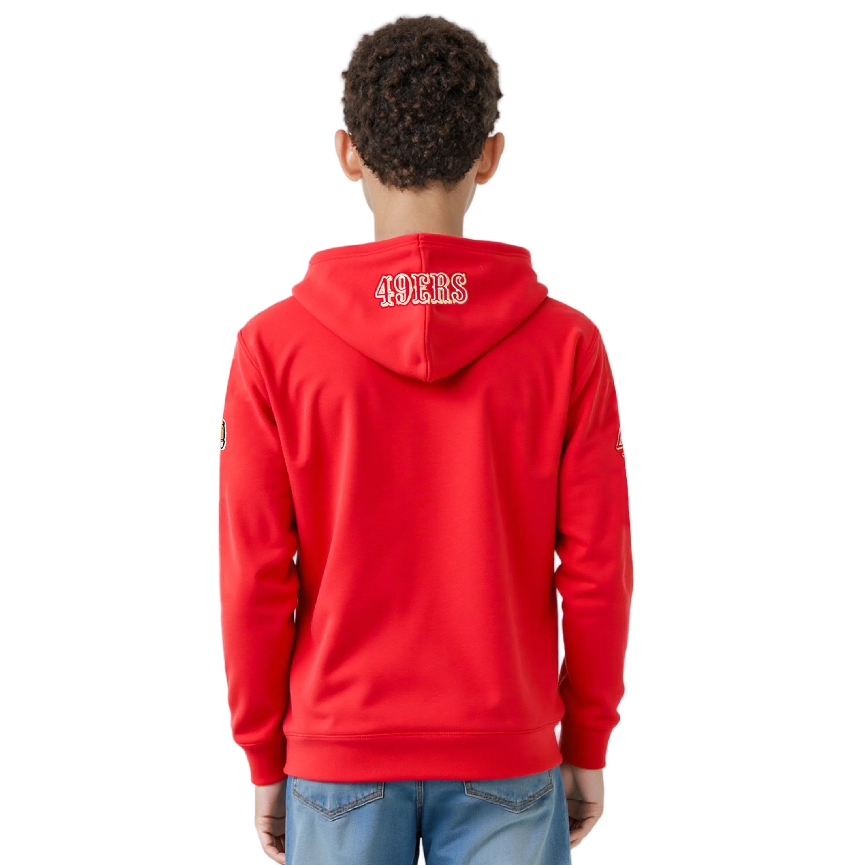 NFL SAN FRANCISCO 49ERS CLASSIC BIG BOYS FLEECE PULLOVER HOODIE (RED) - Image 2