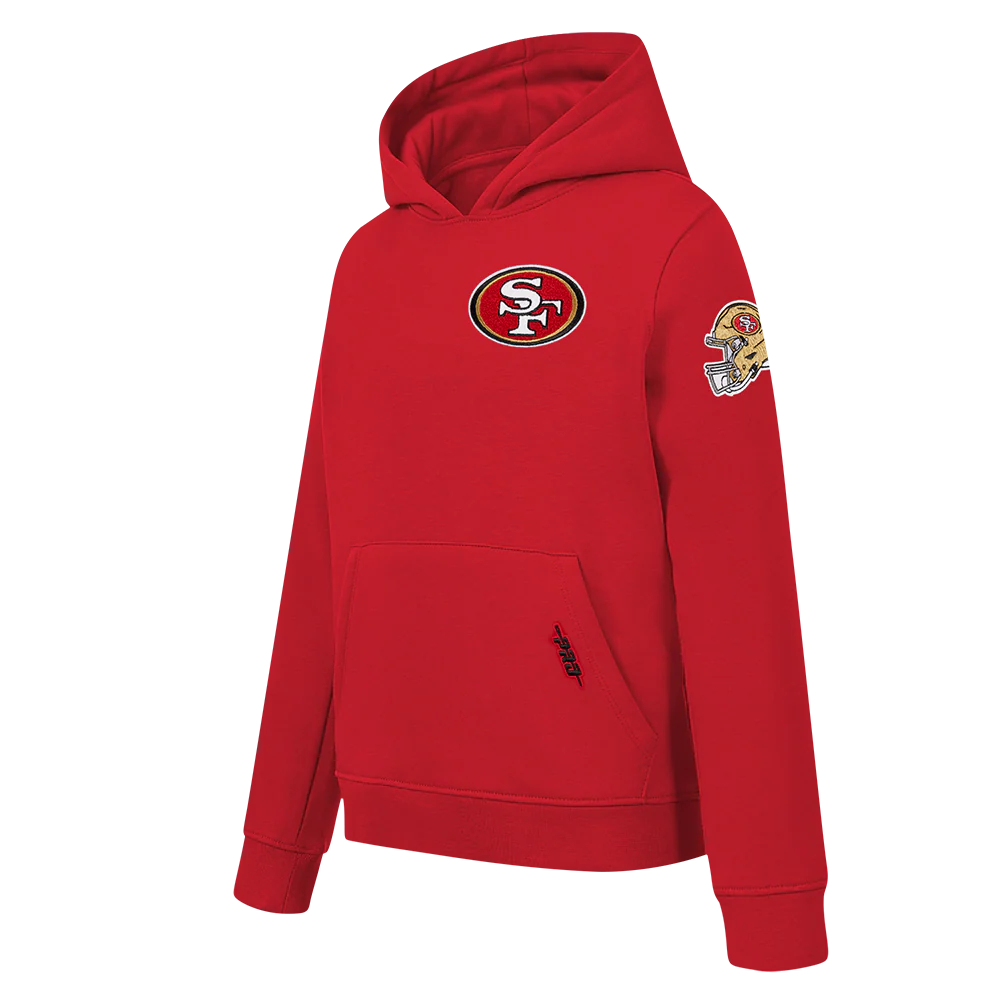NFL SAN FRANCISCO 49ERS CLASSIC BIG BOYS FLEECE PULLOVER HOODIE (RED) - Image 4