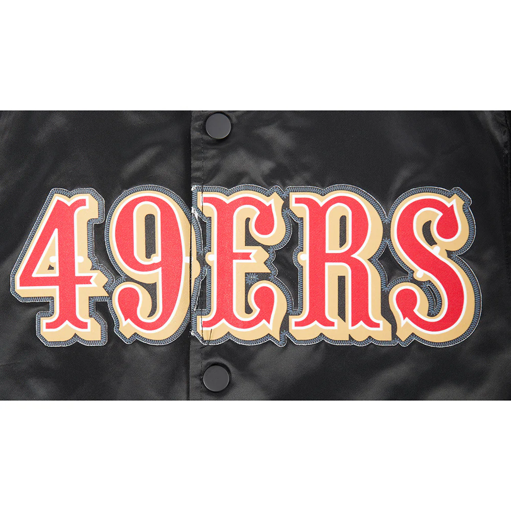 NFL SAN FRANCISCO 49ERS CLASSIC BIG BOYS SATIN JACKET (BLACK) - Image 10