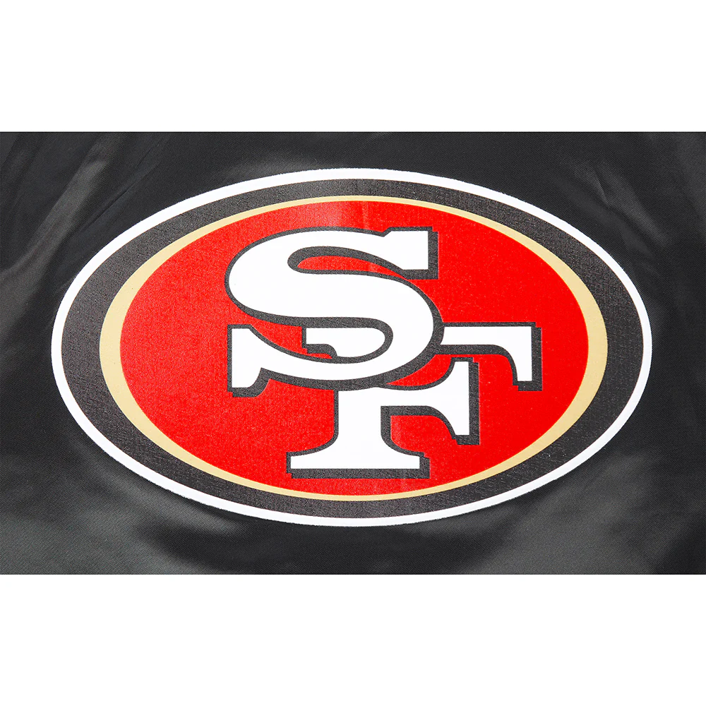 NFL SAN FRANCISCO 49ERS CLASSIC BIG BOYS SATIN JACKET (BLACK) - Image 9