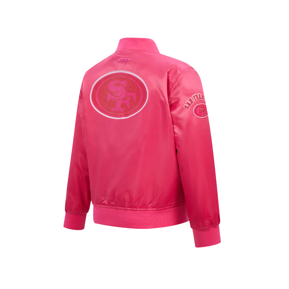 NFL SAN FRANCISCO 49ERS TRIPLE PINK BIG GIRLS  SATIN JACKET (BEETROOT PURPLE) - Image 6