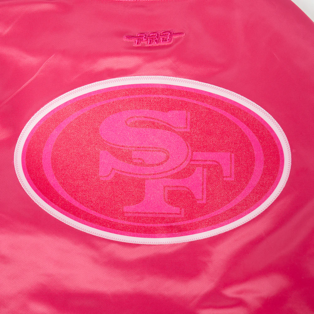 NFL SAN FRANCISCO 49ERS TRIPLE PINK BIG GIRLS  SATIN JACKET (BEETROOT PURPLE) - Image 9