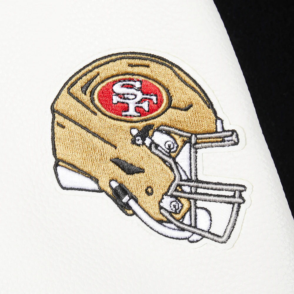NFL SAN FRANCISCO 49ERS CLASSIC BIG BOYS WOOL VARSITY JACKET (BLACK/WHITE) - Image 9