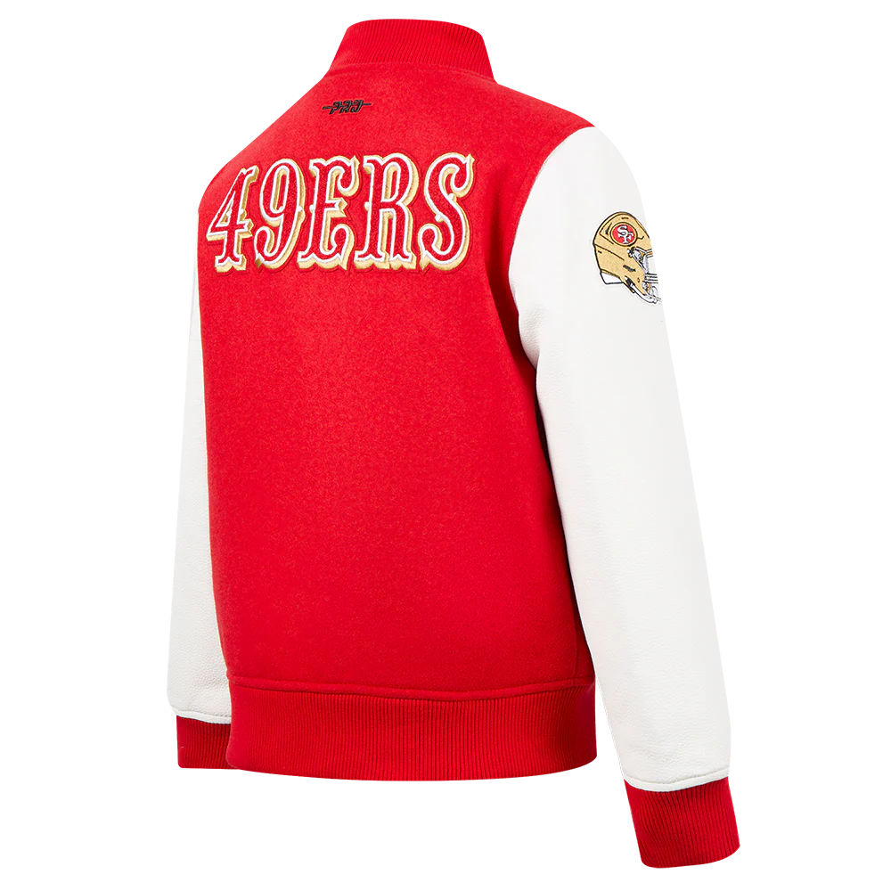 NFL SAN FRANCISCO 49ERS CLASSIC BIG BOYS WOOL VARSITY JACKET (RED/WHITE) - Image 6