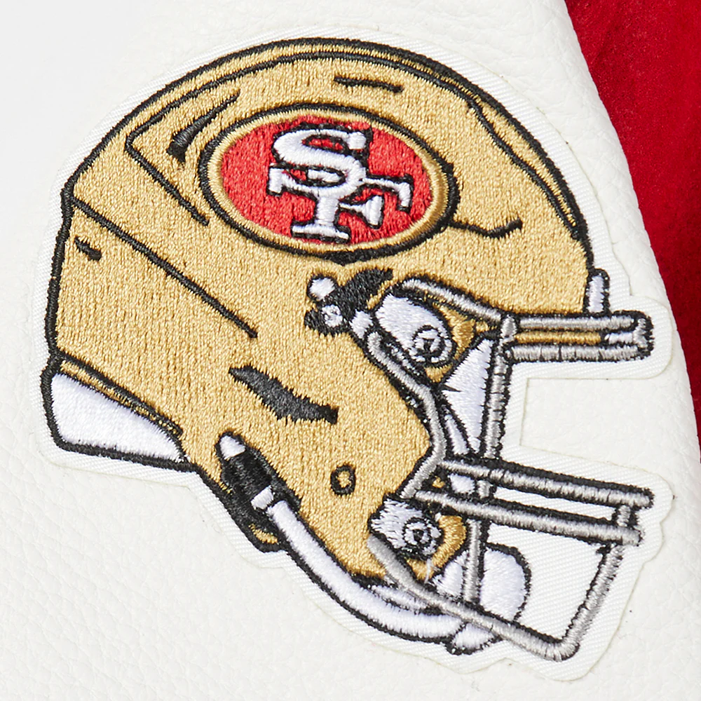 NFL SAN FRANCISCO 49ERS CLASSIC BIG BOYS WOOL VARSITY JACKET (RED/WHITE) - Image 8