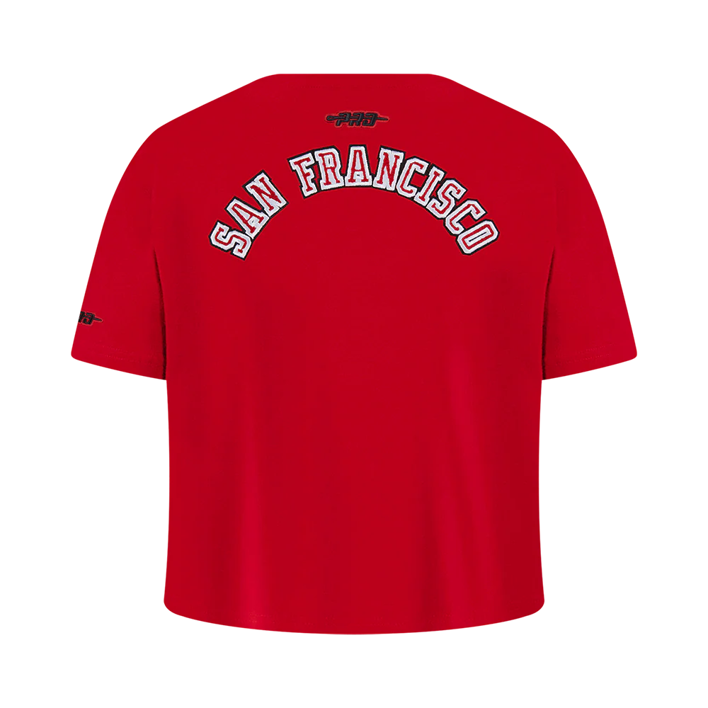NFL SAN FRANCISCO 49ERS CLASSIC BIG GIRLS SHORT SLEEVE BOXY TEE (RED) - Image 3