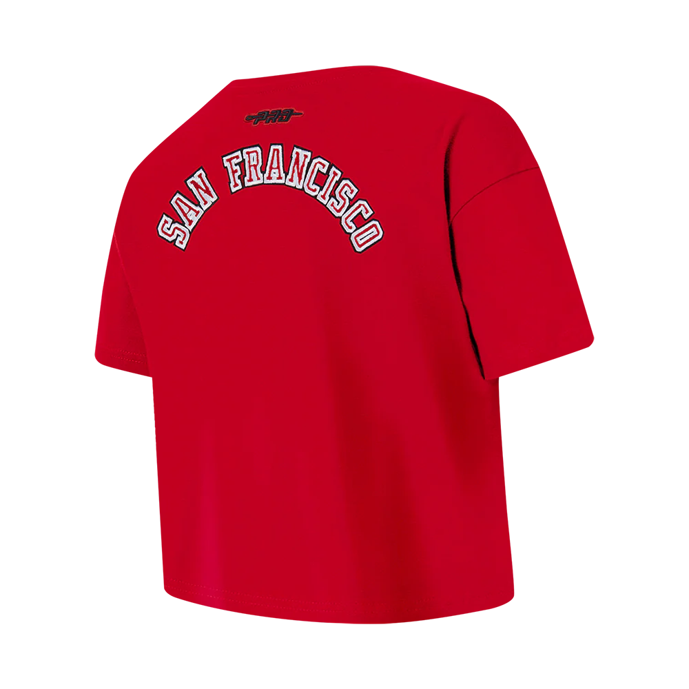 NFL SAN FRANCISCO 49ERS CLASSIC BIG GIRLS SHORT SLEEVE BOXY TEE (RED) - Image 4