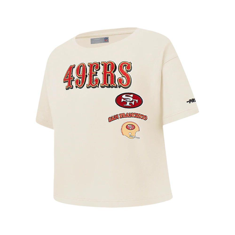 NFL SAN FRANCISCO 49ERS RETRO CLASSICS BIG GIRL'S SS BOXY TEE (EGGSHELL) - Image 3