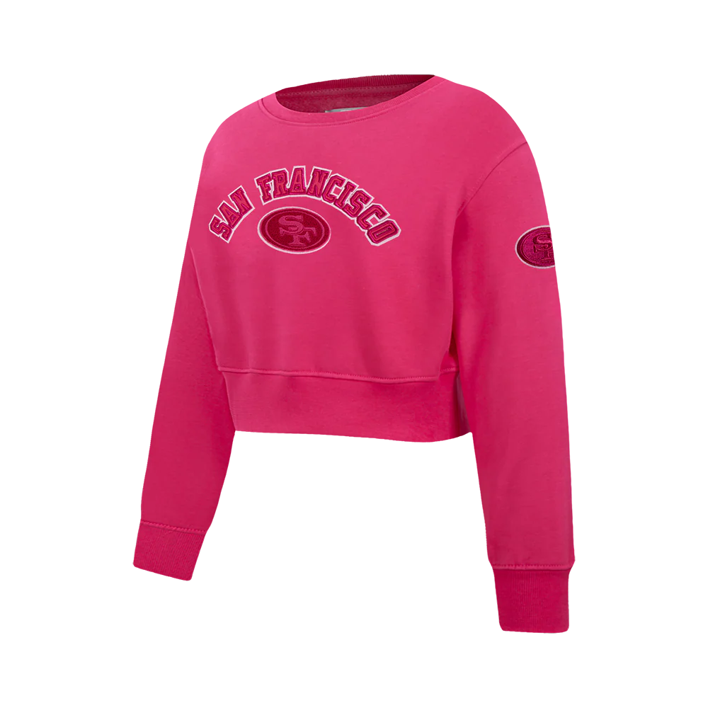 NFL SAN FRANCISCO 49ERS TRIPLE PINK BIG GIRLS FLEECE CREWNECK (BEETROOT PURPLE) - Image 2