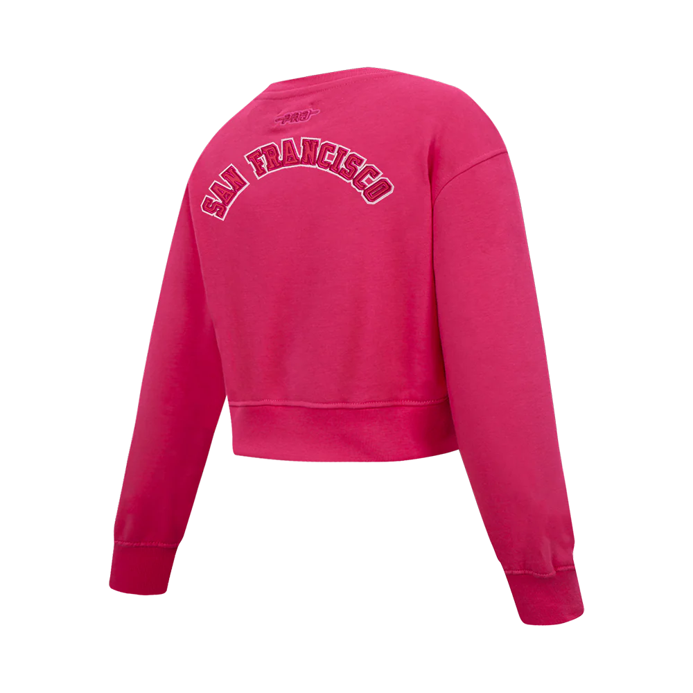 NFL SAN FRANCISCO 49ERS TRIPLE PINK BIG GIRLS FLEECE CREWNECK (BEETROOT PURPLE) - Image 4