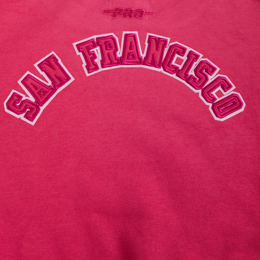 NFL SAN FRANCISCO 49ERS TRIPLE PINK BIG GIRLS FLEECE CREWNECK (BEETROOT PURPLE) - Image 5