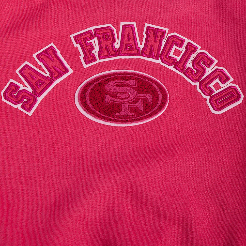 NFL SAN FRANCISCO 49ERS TRIPLE PINK BIG GIRLS FLEECE CREWNECK (BEETROOT PURPLE) - Image 7