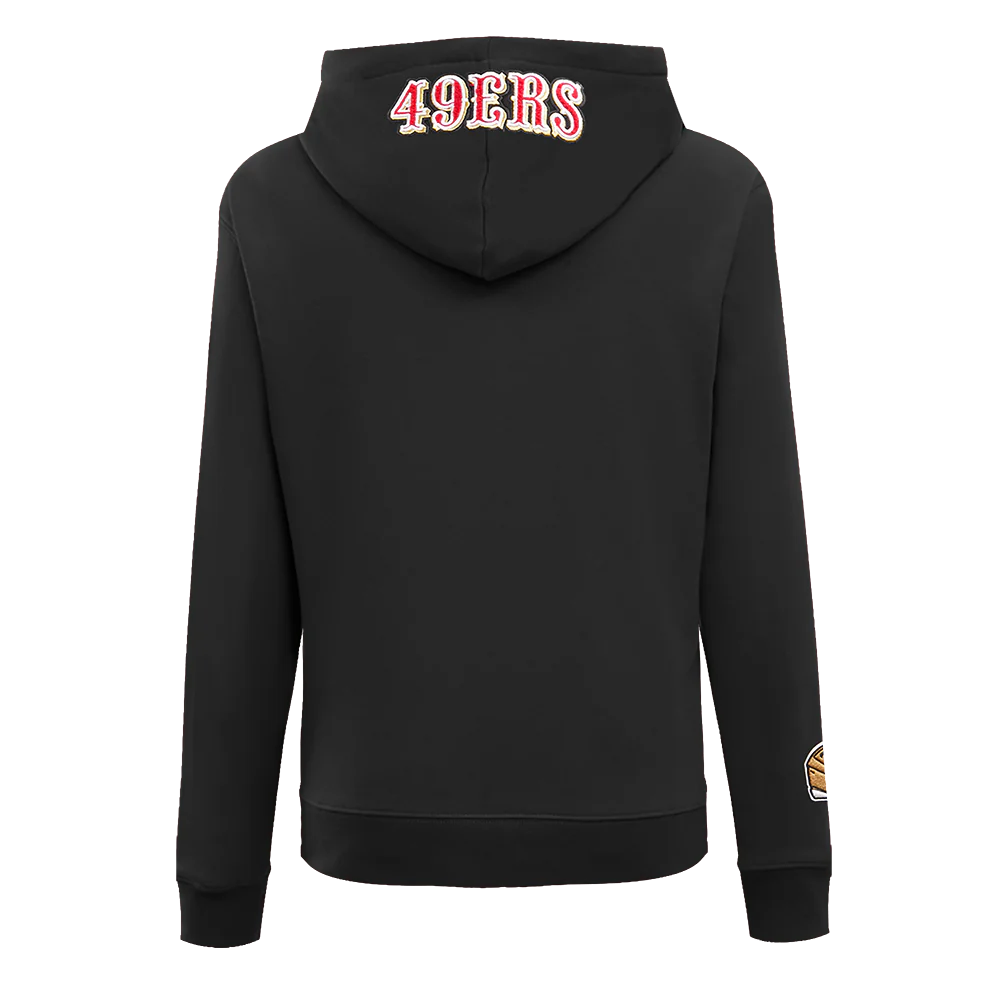 NFL SAN FRANCISCO 49ERS CLASSIC FLEECE PULLOVER HOODIE (BLACK) - Image 4