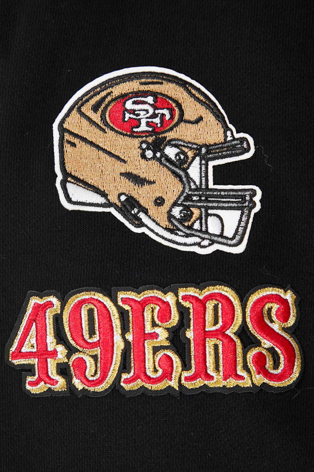 NFL SAN FRANCISCO 49ERS CLASSIC FLEECE CROPPED PULLOVER HOODIE (BLACK) - Image 7