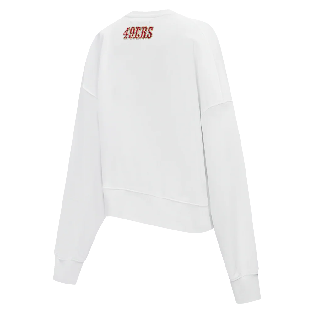 NFL SAN FRANCISCO 49ERS CLASSIC FLEECE CREWNECK (WHITE) - Image 3