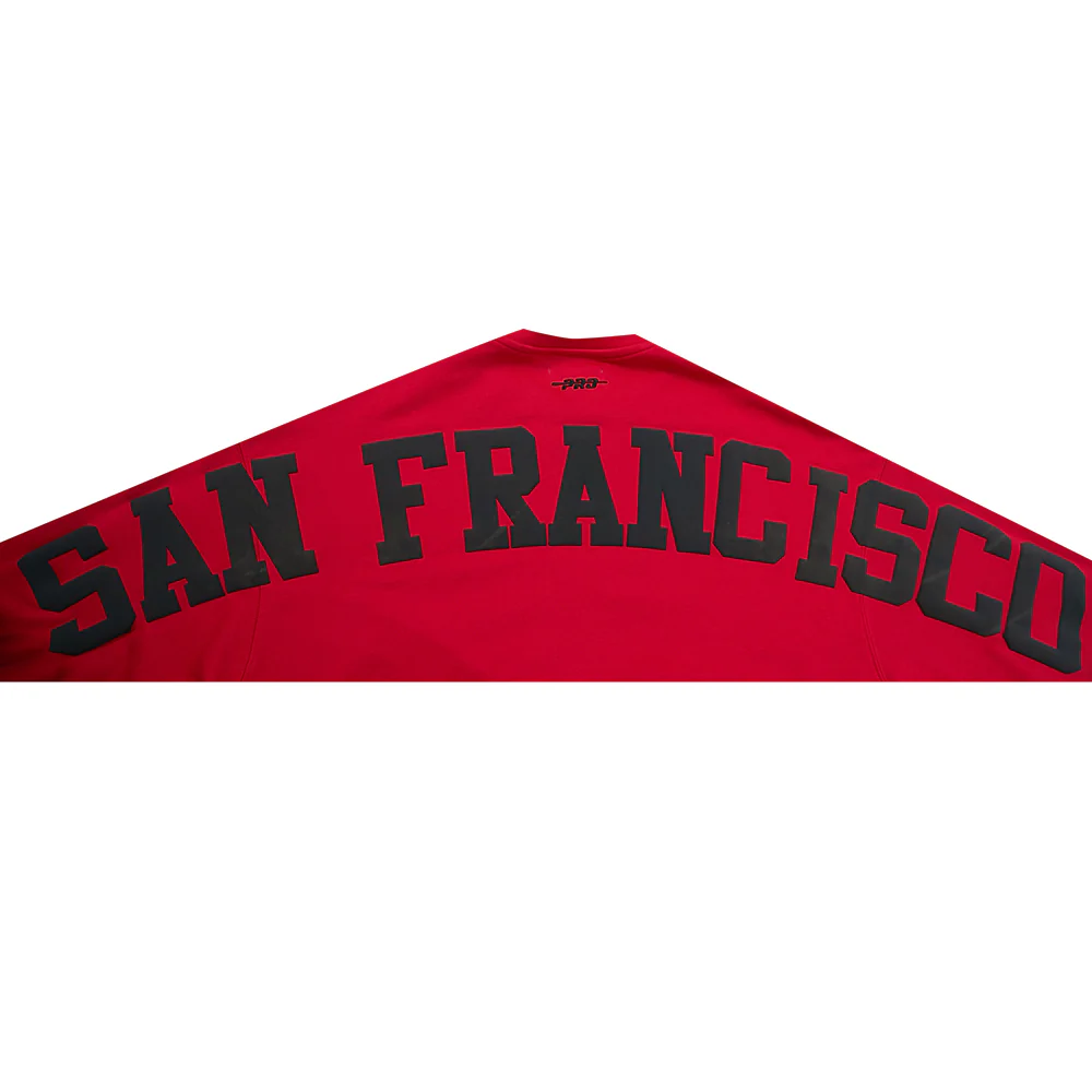 NFL SAN FRANCISCO 49ERS WINGSPAN WOMEN'S FLC CREWNECK (RED) - Image 5