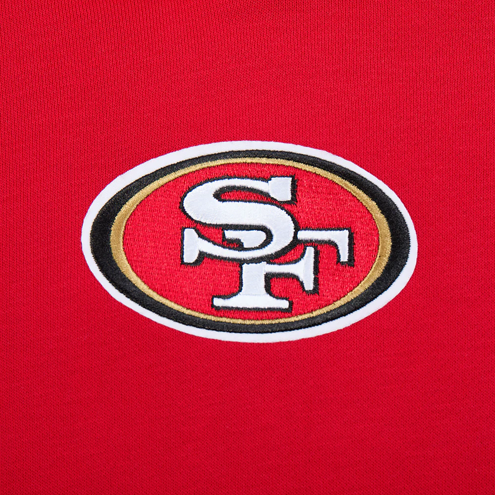 NFL SAN FRANCISCO 49ERS WINGSPAN WOMEN'S FLC CROPPED PO HOODIE (RED) - Image 9