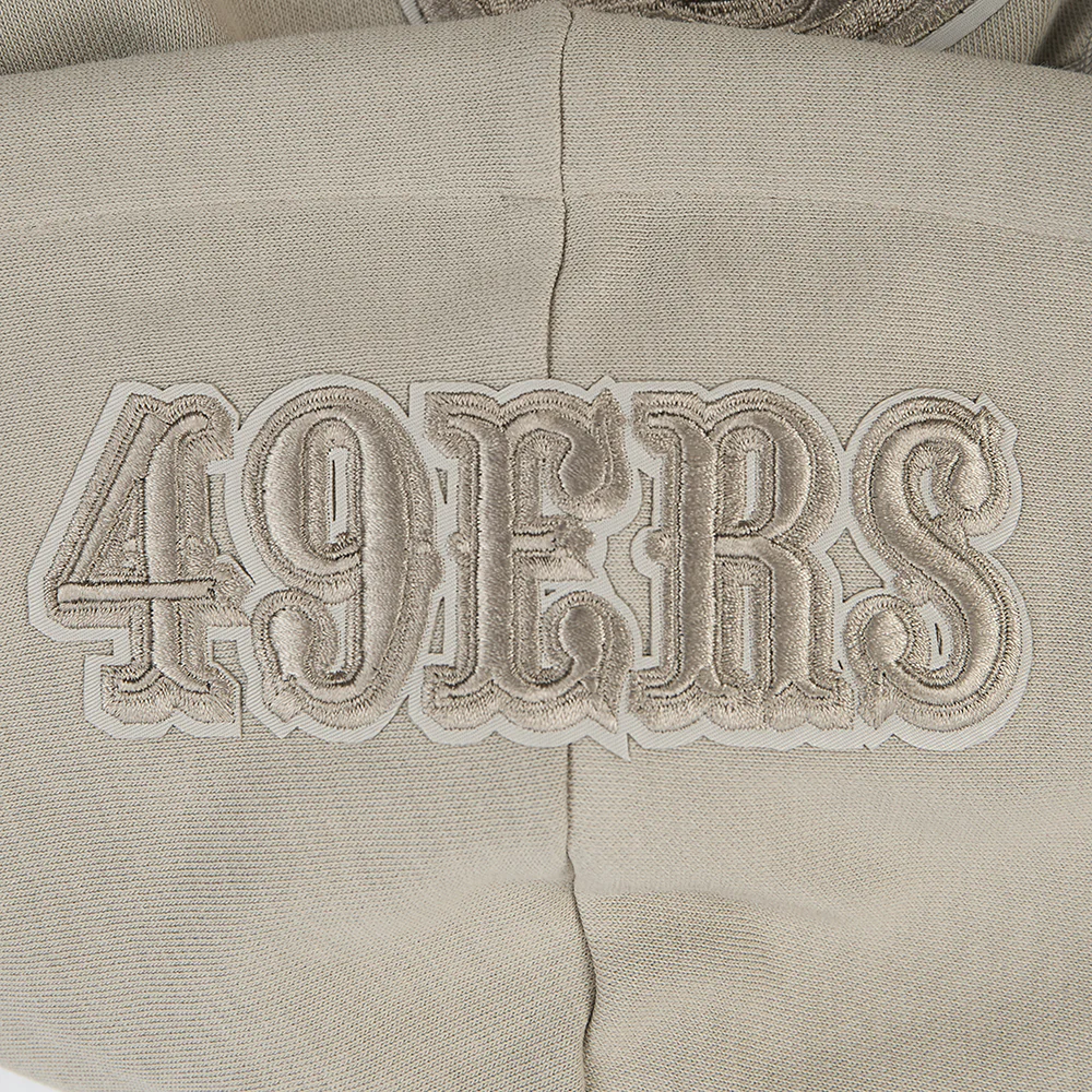 NFL SAN FRANCISCO 49ERS WINGSPAN WOMEN'S FLC CROPPED PO HOODIE (TAUPE) - Image 5