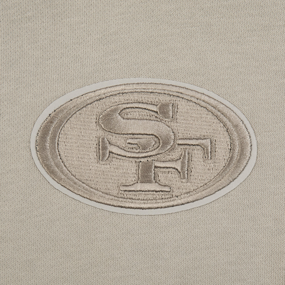 NFL SAN FRANCISCO 49ERS WINGSPAN WOMEN'S FLC CROPPED PO HOODIE (TAUPE) - Image 6