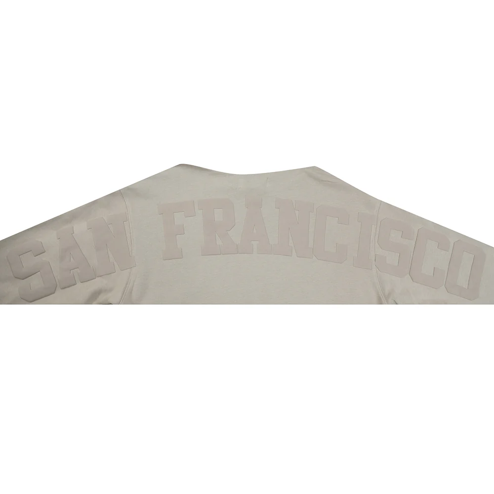 NFL SAN FRANCISCO 49ERS WINGSPAN WOMEN'S FLC CROPPED PO HOODIE (TAUPE) - Image 7
